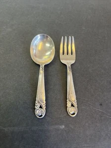 International Sterling Silver Spring Glory Baby Fork  & Knife Youth - Picture 1 of 12