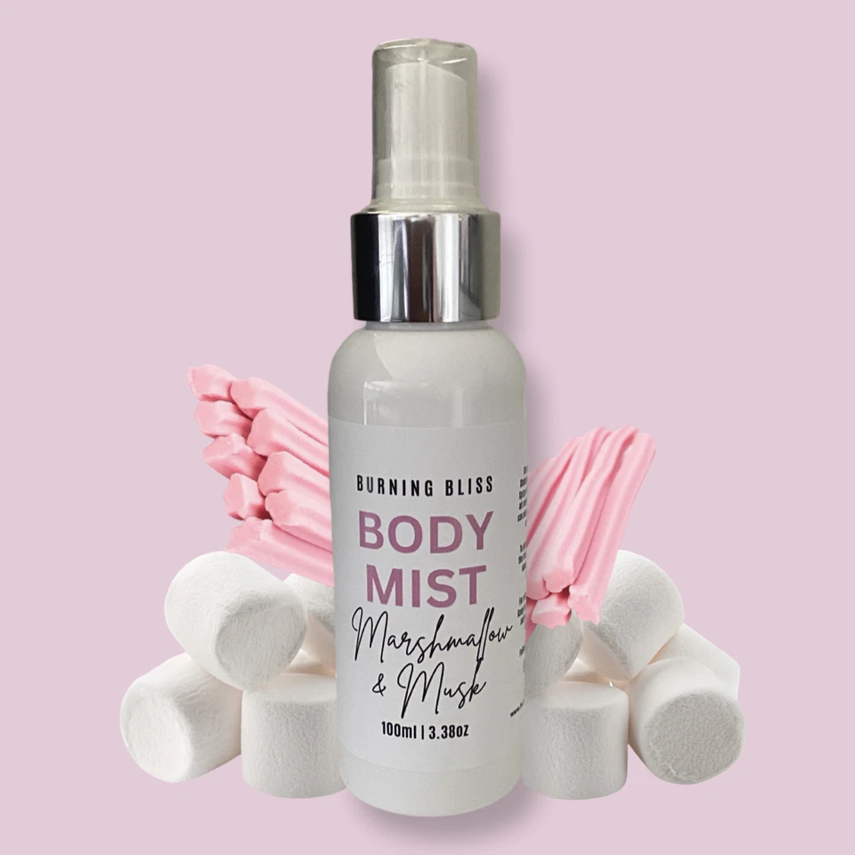 Marshmallow & Musk Natural Body Mist | Perfume Spray | Strong Lasting Scent - image 1 of 2