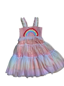 BRAND NEW WITH TAGS Irridescent & Rainbow Tulle Party Dress for Girls 6YO - Picture 1 of 4
