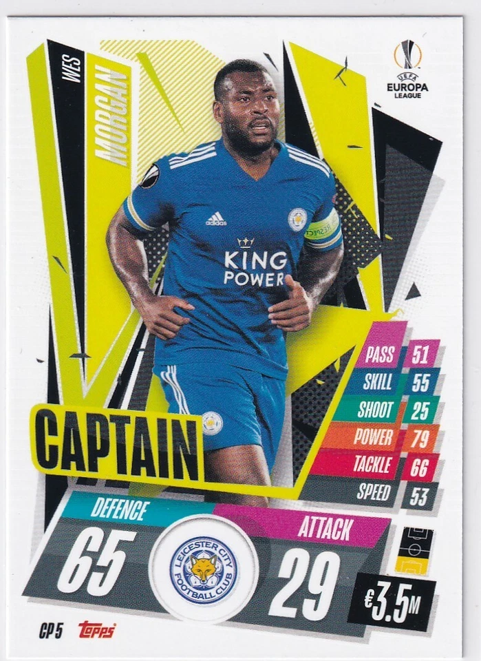 2021 Topps Match Attax Captain Wes Morgan #CP5 - Image 1 of 2