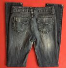 Miley Cyrus Max Azria Distressed Destroyed Skinny Stretch Blue Jeans Size 7