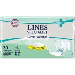 LINES Specialist Derma protection Super 30 pannoloni Sagomati Mutandina Tg L