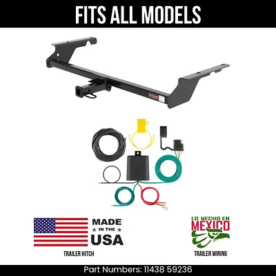 适用于 05-12 沃尔沃 S40 拖车挂接 +4 路线 适合所有型号 Curt 11438 59236 — 第 1/4 张图片