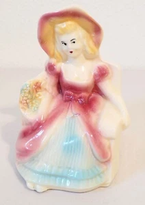 Vintage Shawnee Pottery Victorian Seated Woman Figural Planter Flower Pot #616 - Picture 1 of 6