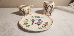 Vintage DECORATIVE Plate, Creamer, Mug German Folk Dancers Schramberg Bayern - Picture 1 of 3