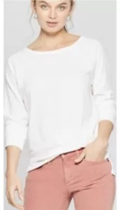 Women's Universal Threads Brand (Target) Long-Sleeve White Shirt Size XS New - Picture 1 of 1
