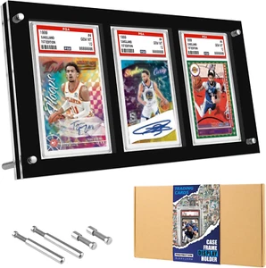 Black PSA Card Display Table Top Frame Stand - 3 Card Holder for PSA Graded Card - Picture 1 of 12