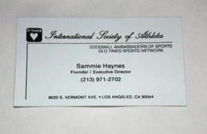 SAMMIE HAYNES Autograph Signed Paper & Business Card Kansas City Monarchs - Picture 1 of 4