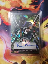 Kendre Miller 2023 Leaf Exotic Football Peacock Crystal Auto 1/8 Saints