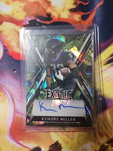 Kendre Miller 2023 Leaf Exotic Football Peacock Crystal Auto 1/8 Saints