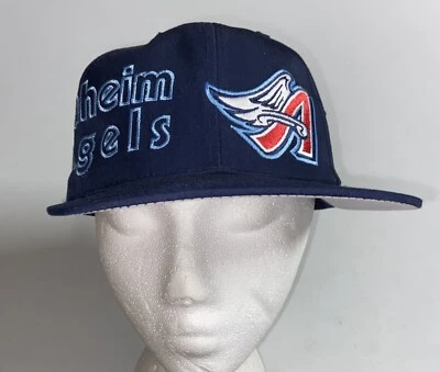 NWT Vintage Anaheim Angels Logo 7 Blue Snapback Hat Big Logo 90s MLB Brand New - Image 1 of 4