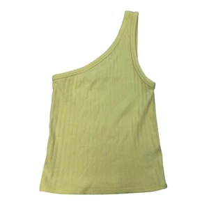 American Eagle One Shoulder Ribbed Tank Top Yellow Women’s Size Small - Picture 1 of 8
