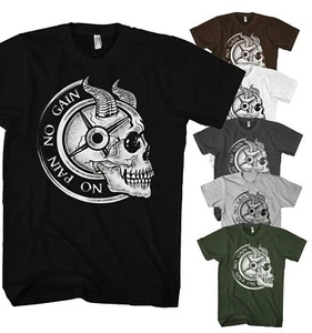Herren T-Shirt No Pain no Gain Fitness Sport Bodybuilding Devil PG26420 - Picture 1 of 1