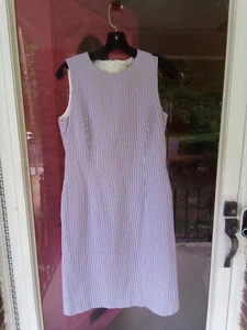 Brooks Brothers Seersucker Sleeveless Dress, Sz 6 - Picture 1 of 3