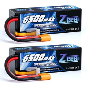 2x Zeee 14.8V 4S Lipo Battery 120C 6500mAh XT90 Hardcase for RC Car Buggy Truggy - Picture 1 of 7