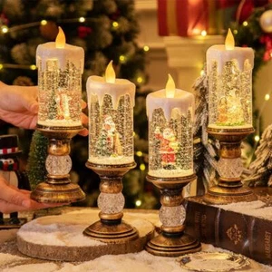 Vela Navidad LED Resina Multicolor Pequeña Moderna Decoración del Hogar Soporte Libre Tallado - Imagen 1 de 28
