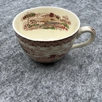 Taza de té vintage Ridgway Woodland marrón transferware escénico hecha en Inglaterra Foto 1 de 4