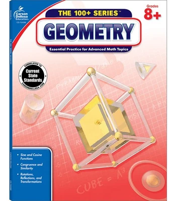 Carson Dellosa The 100 Series Geometry Workbook, Math Book for Grades 8 and ... - Изображение 1 из 2
