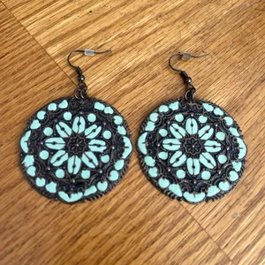 Bohemian Tribal Style Medallion earrings￼1.75” - Picture 1 of 5