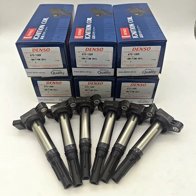 6PCS OEM Denso 673-1309 Ignition Coil For Toyota/Lexus V6/8 Engines 90919-02255 - Image 1 of 4
