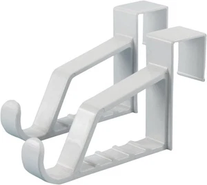Paquete de 2 ganchos sobre la puerta para perchas - plástico blanco extra fuerte sobre puerta Ho - Imagen 1 de 2