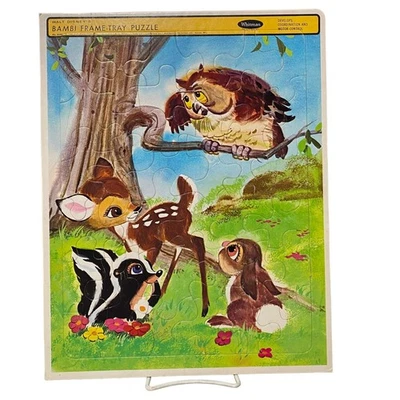 Rompecabezas vintage Whitman Bambi marco-bandeja 1975 Disney Woodland Animals 12 piezas 1 Foto 1 de 3