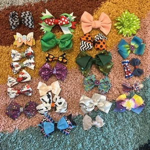 LOT Of Hair Accessories Bows Alligator Clip 26 Pieces Colorful Girls Fun Gift - Picture 1 of 9