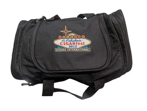 Las Vegas Cigarfest 2012 Black Canvas Travel Bag LA AURORA 14" x 11" - Picture 1 of 10