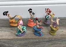 6 Disney Store Little Mermaid Ariel & Sisters PVC Cake Toppers Figures 3.5"