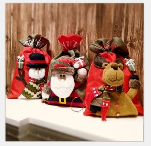 🔥Christmas Stocking Bag Santa Claus Candy Gift Bag Xmas Tree Hanging Decor Bag - Picture 1 of 6