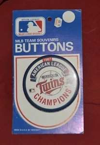Vintage Minnesota Twins 1987 MLB World Series Champions Pin-back Button Pin 3,5" - Bild 1 von 2