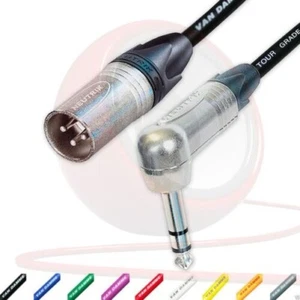 Neutrik Angled TRS Jack to Male XLR Lead. Van Damme STARQUAD Balanced Cable 5m - Picture 1 of 12