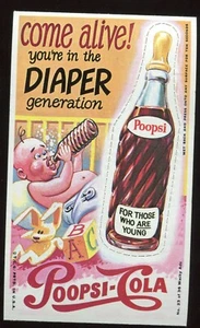 1969 Topps Wacky Ads - No.23 POOPSI-COLA Corto Perforado - Imagen 1 de 2
