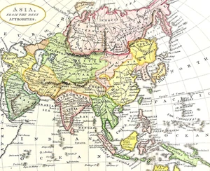 mapa Asia excelente original pequeño color grabado por Neele edición c1814 - Imagen 1 de 3