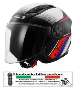 CASCO JET LS2 OF616 AIRFLOW II RUSH WHITE BLUE INTERNO REMOVIBILE PRESE D'ARIA - Foto 1 di 1