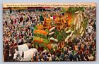 J89 New Orleans Louisiana Postcard Linen Mardi Gras Rex Parade Float 389