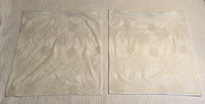 Margaret Muir Set of 2 Euro Shams White Metallic Silver Gold Embroidered Floral - Picture 1 of 9