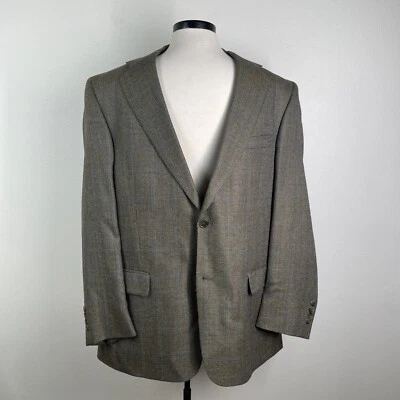 Palm Beach Blazer Mens 42 Glen Check Bamboo Worsted Wool Sport Coat Preppy VTG — 第 1/4 张图片
