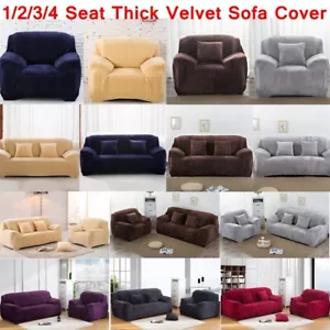 Dicke Samt Sofabezug Stretch 1/2/3/4 Sitz Couch Slipper Möbelschutz - Bild 1 von 74