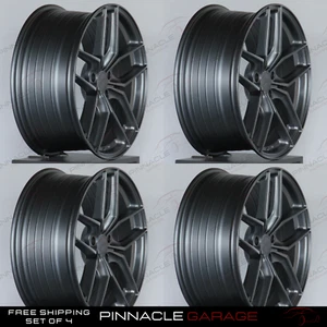 Set of 4 Staggered 19" Wheels (8.5J/9.5J) Matte Gunmetal 5-112 ET35/35 CB66.5 - Picture 1 of 1