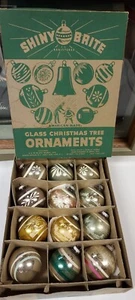 Stencil Vintage Brite Lucido in Scatola Vetro Decorazioni Natalizie Glitter - Foto 1 di 22