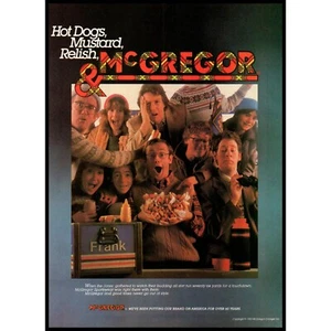1983 McGregor French's Yellow Mustard Vintage Print Ad Hot Dog Football Wall Art - Picture 1 of 1