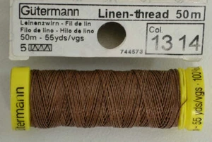 Gutermann Linen Thread, 50m Spool, A Strong Natural Thread, Select Colour - Imagen 1 de 63