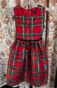 George Girls Red Tartan Plaid Holiday Party Dress Special Occasion Dress Size 7 - Picture 1 of 3