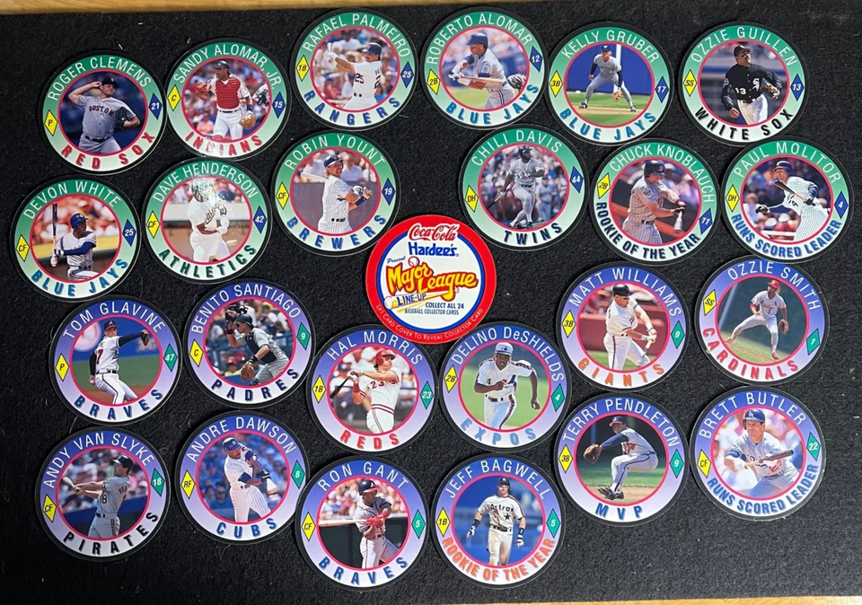 1992 Score Coca-Cola Hardees Major League Line-Up Baseball 24 Cards Set Complete - Image 1 of 4