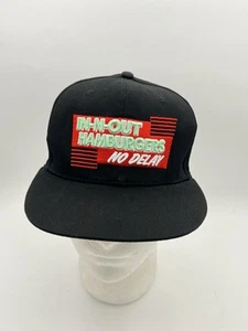 IN-N-OUT HAMBURGERS NO DELAY 1948 ADJUSTABLE SNAPBACK BASEBALL HAT/CAP, BLACK - Picture 1 of 6