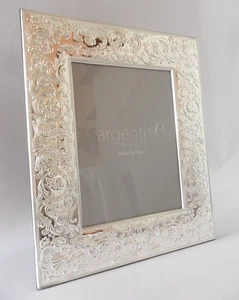 PORTAFOTO PORTAFOTOGRAFIE CORNICE ARGENTO cm 31x27x2 FOTO cm 20x15 ROCOCò - Foto 1 di 12
