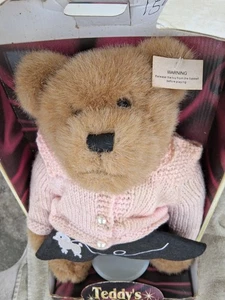 Dan Dee braun Teddybär Plüschtier schwarz weiß Pudel Rock rosa Pullover 15 Zoll - Bild 1 von 3