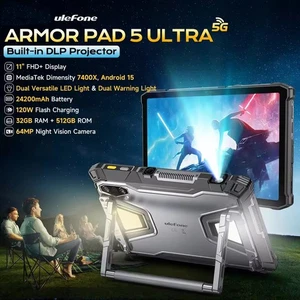 Ulefone Armor Pad 5 Ultra 5G Rugged Tablet PC Projector 24200mAh 120W 12GB+512GB - Picture 1 of 13