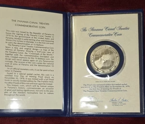 Panama Canal Treaty 1978 Panama 10 Balboas Ag Proof - Picture 1 of 5